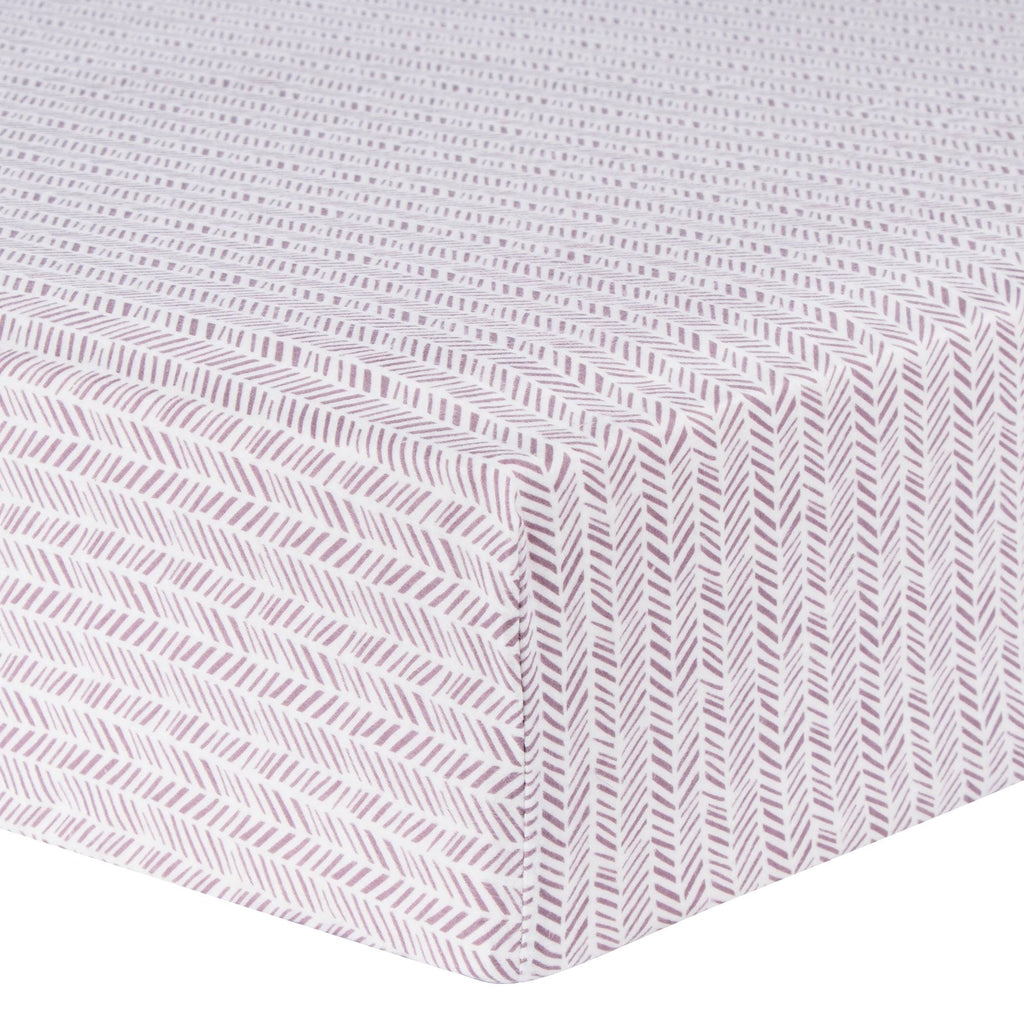 Trend Lab Lilac Herringbone Deluxe Flannel Fitted Crib Sheet