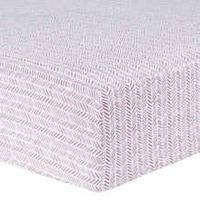 Load image into Gallery viewer, Trend Lab Lilac Herringbone Deluxe Flannel Fitted Crib Sheet