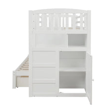 Load image into Gallery viewer, AECOJOY Twin over Full/Twin Convertible Bunk Bed with Storage Shelves and Drawers, Grey