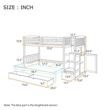 Load image into Gallery viewer, AECOJOY Twin over Full/Twin Convertible Bunk Bed with Storage Shelves and Drawers, Grey